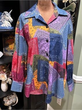 Isle by Melis Kozan Multicolor Patchwork Button‑Down Shirt